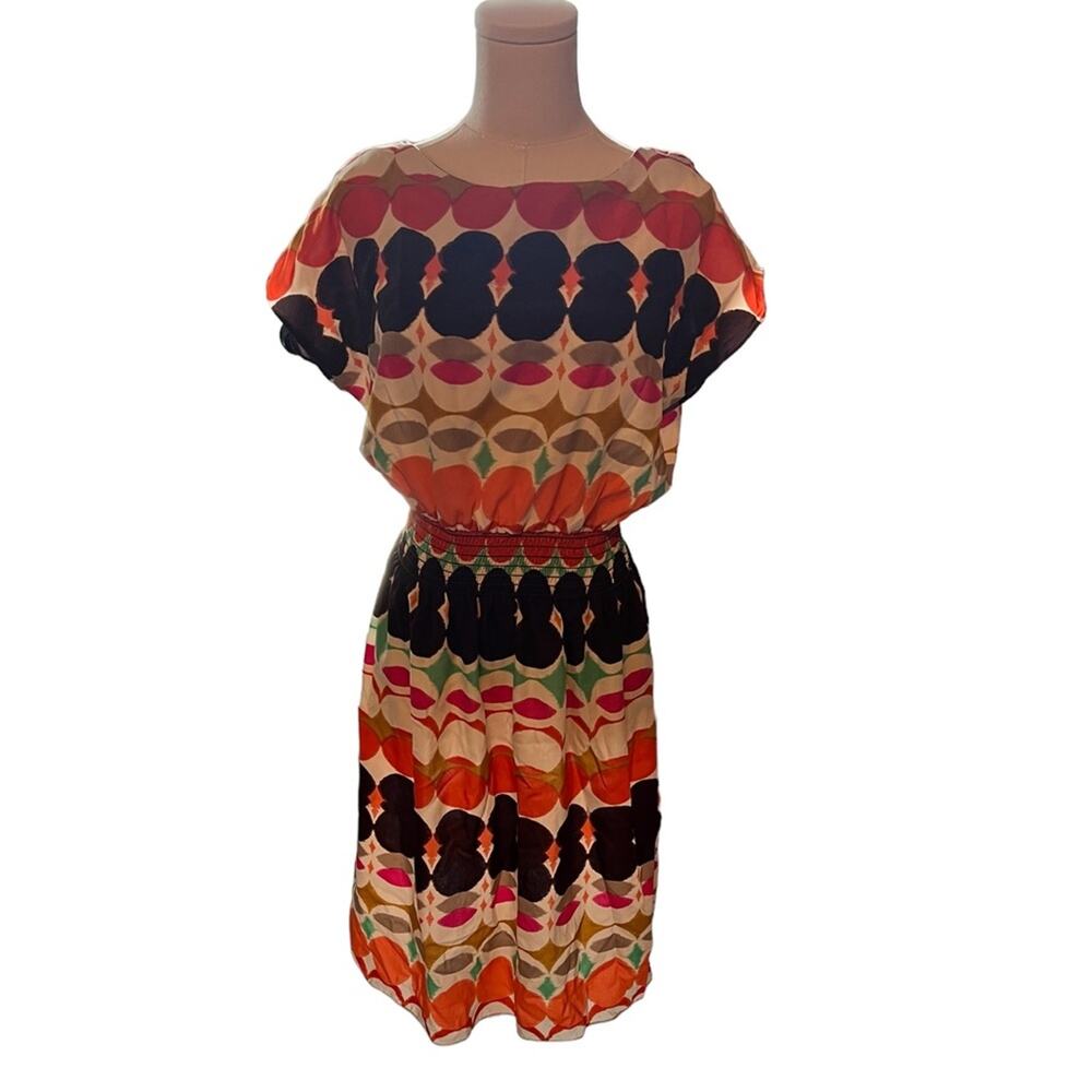Tiana B Colorful Short Dolman Sleeves Mini Dress Size 8